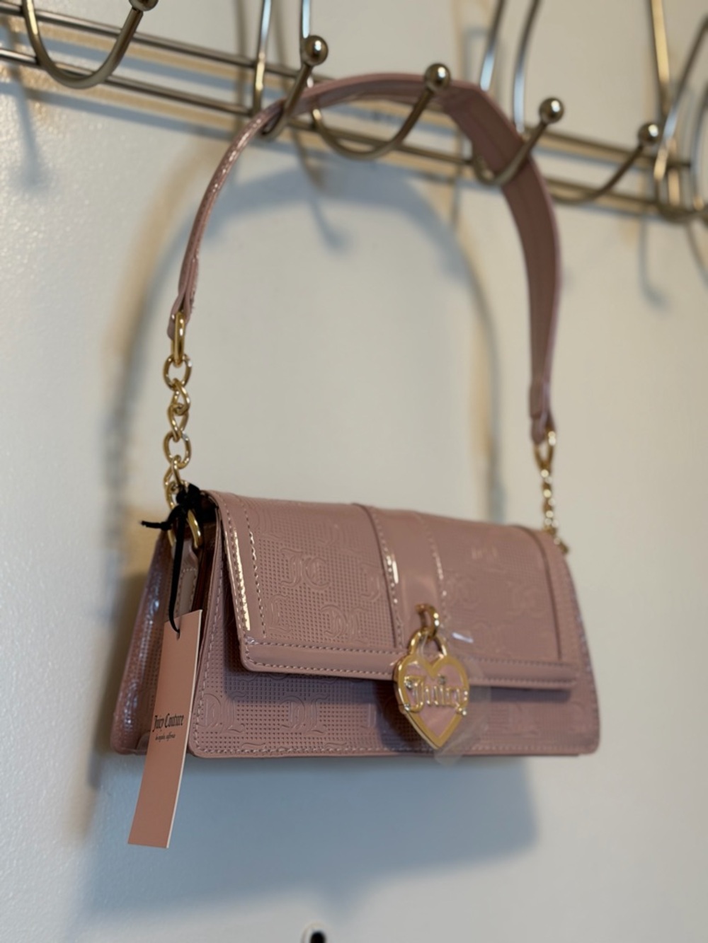 Juicy Couture Simply Perfect Shoulder Bag - Patent Blush Pink NWT viral color